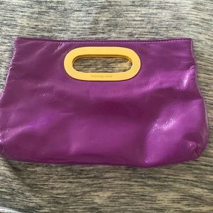 Micheal kors purple leather clutch